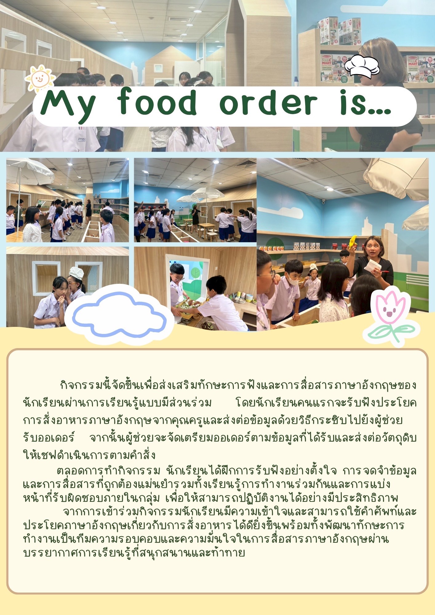 My food order is…