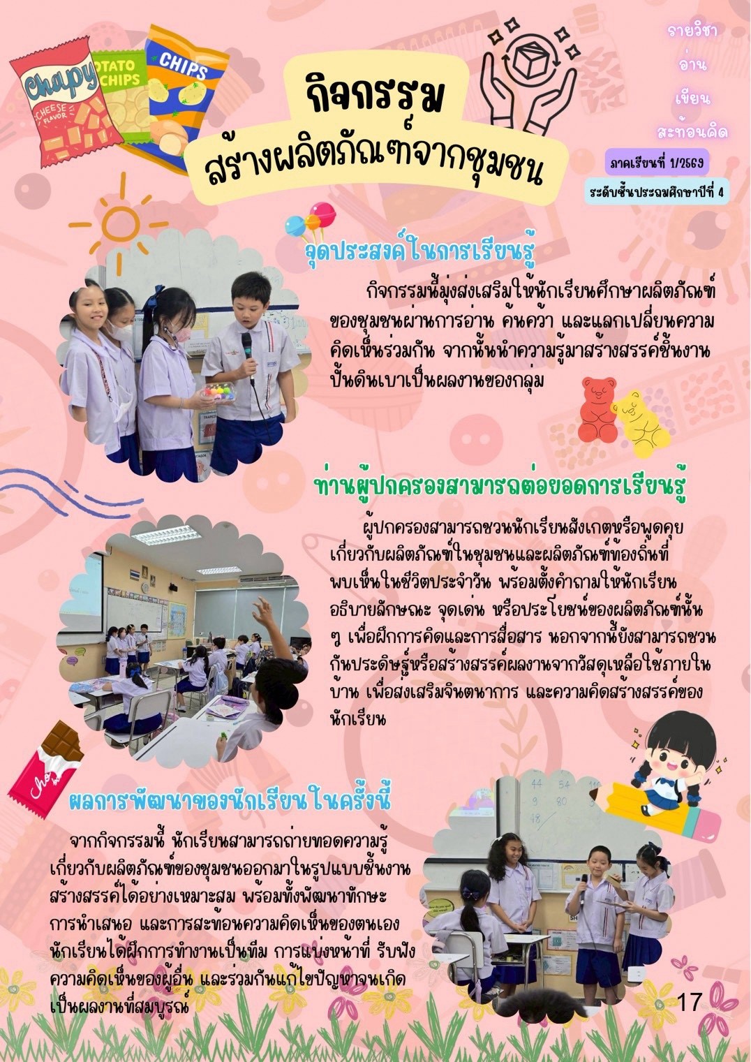 กิจกรรุมสร้างผลิตภัณฑ์จากชุมชน
